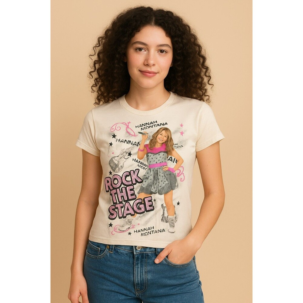 Vintage 2000s Disney Store Hannah Montana Rock The Stage T-Shirt Youth L Miley